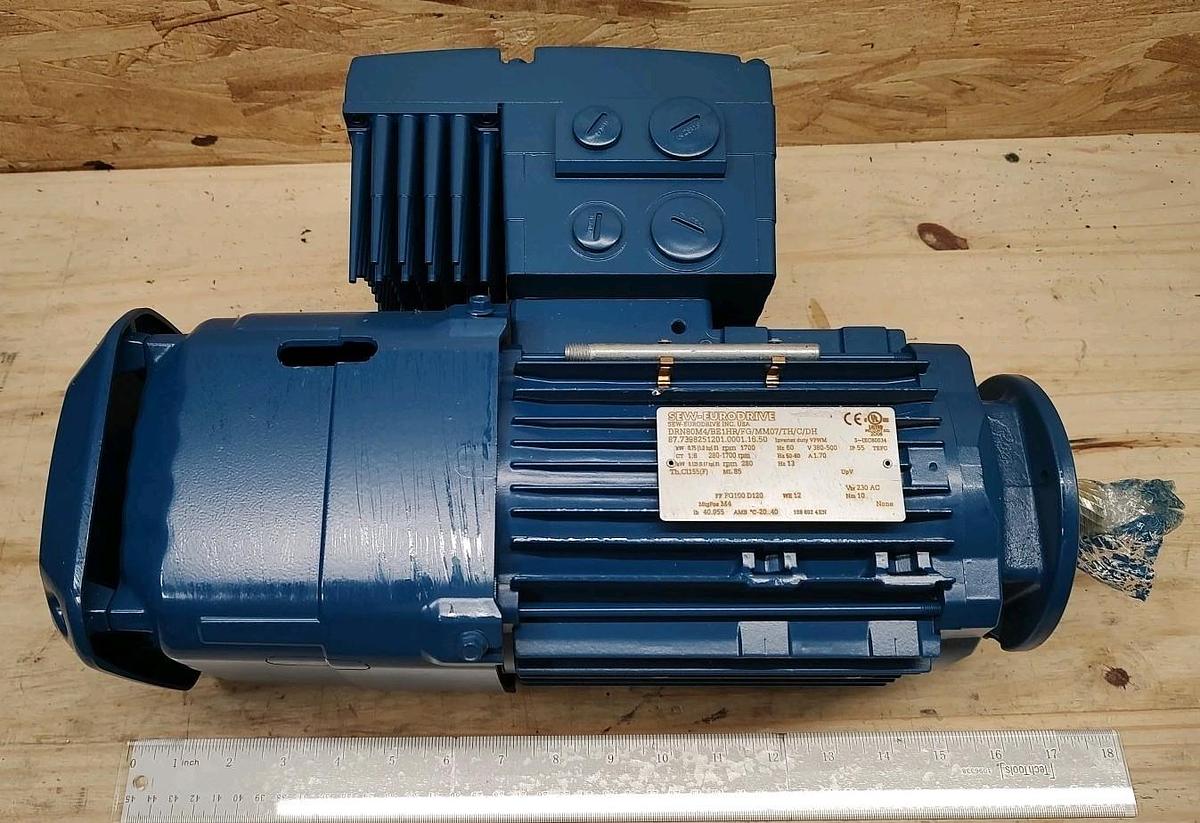 NEW SEW-EURODRIVE DRN80M4/BE1HR/FG/MM07/TH/C/DH Gearmotor - 1hp 280-1700rmp 60Hz