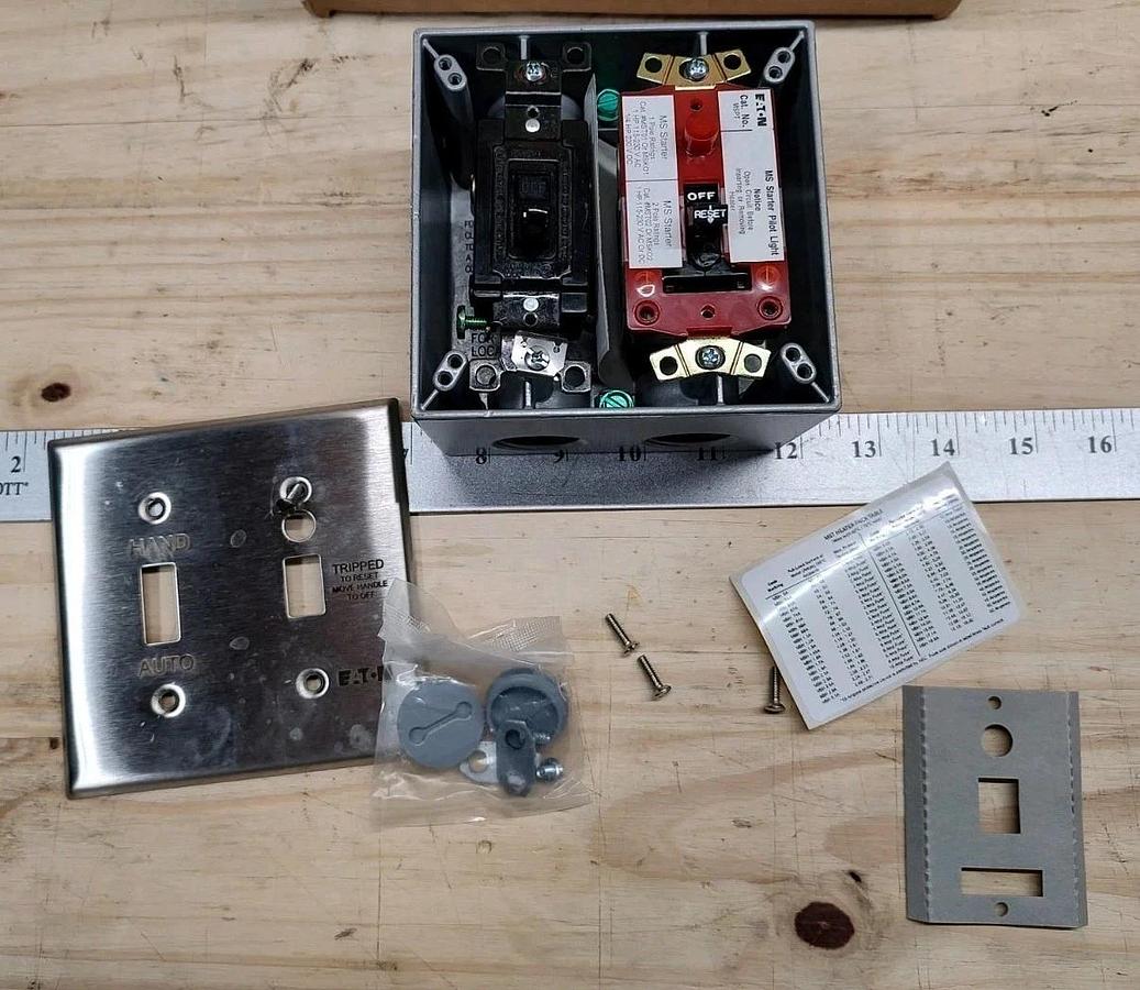 NEW EATON MST02RN1PH 3-4342-001A MANUAL MOTOR STARTER W/HAND/AUTO Nema 1 BOX 786676027991