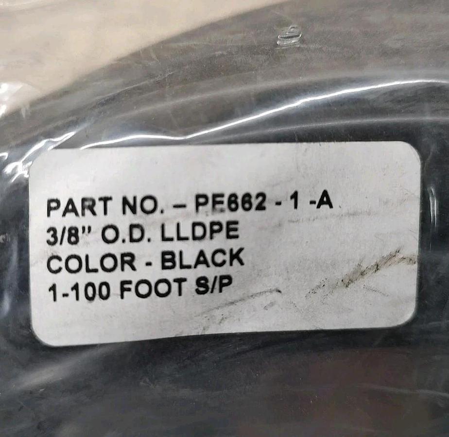 NEW Roll 100ft Parker PE662-1-A 3/8" OD LLDPE Polyethylene Tubing Black