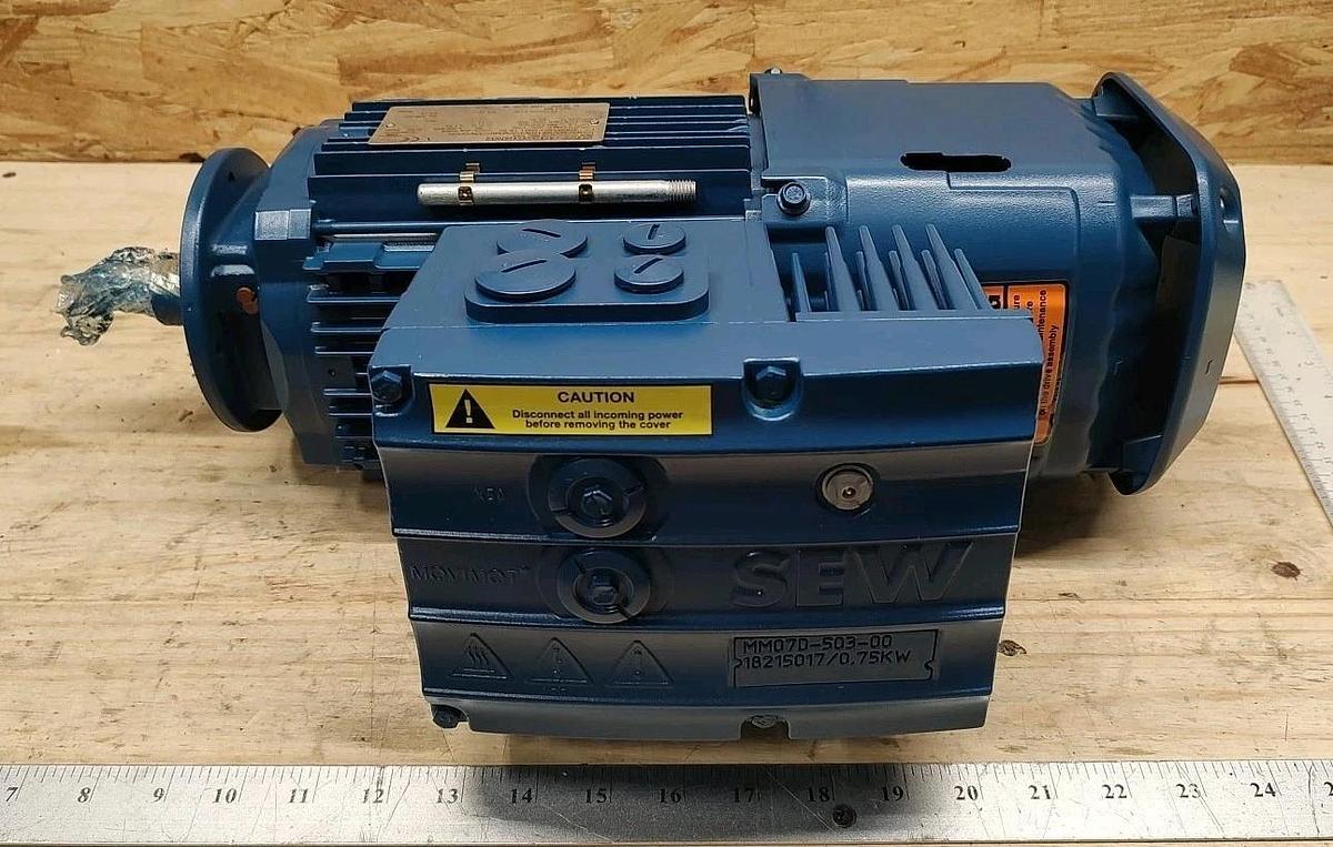 NEW SEW-EURODRIVE DRN80M4/BE1HR/FG/MM07/TH/C/DH Gearmotor - 1hp 280-1700rmp 60Hz