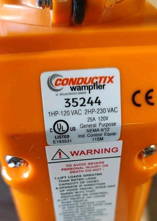 NEW Bishamon Conductix Wampfler 35244 Pendant 10ft 2 Button Control 4-pin Plug
