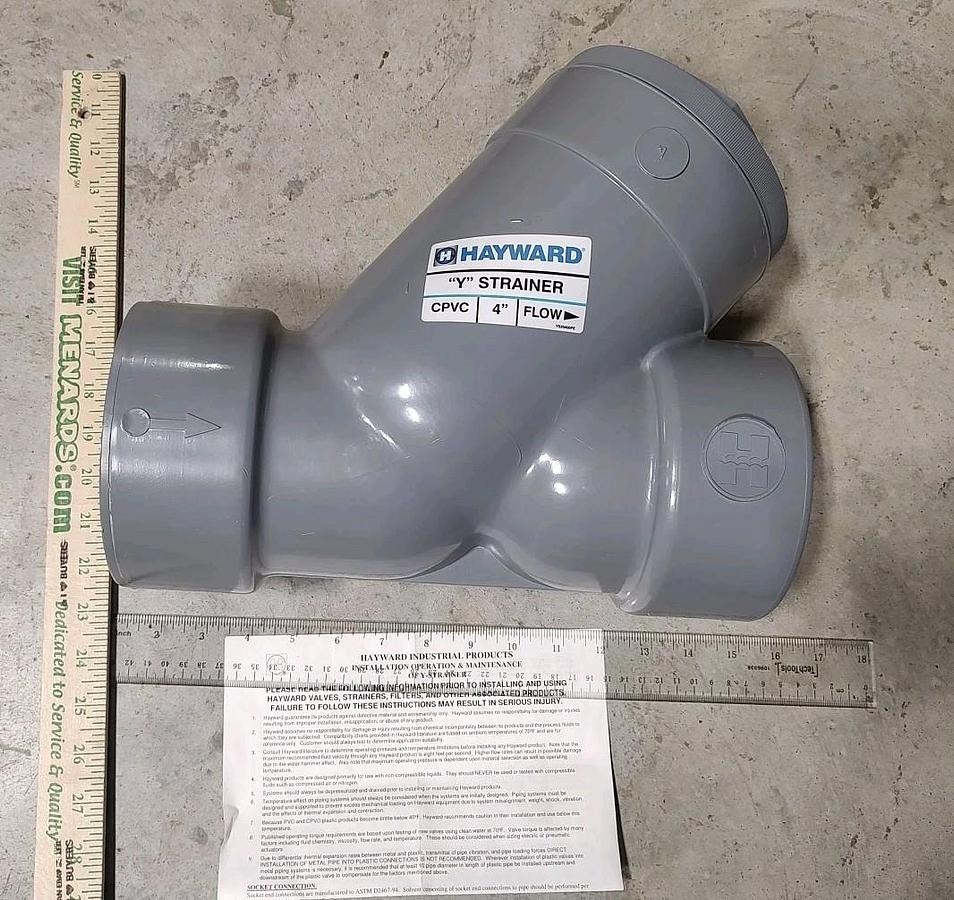 NEW Hayward YS20400S 4" CPVC Y Strainer SOC FPM