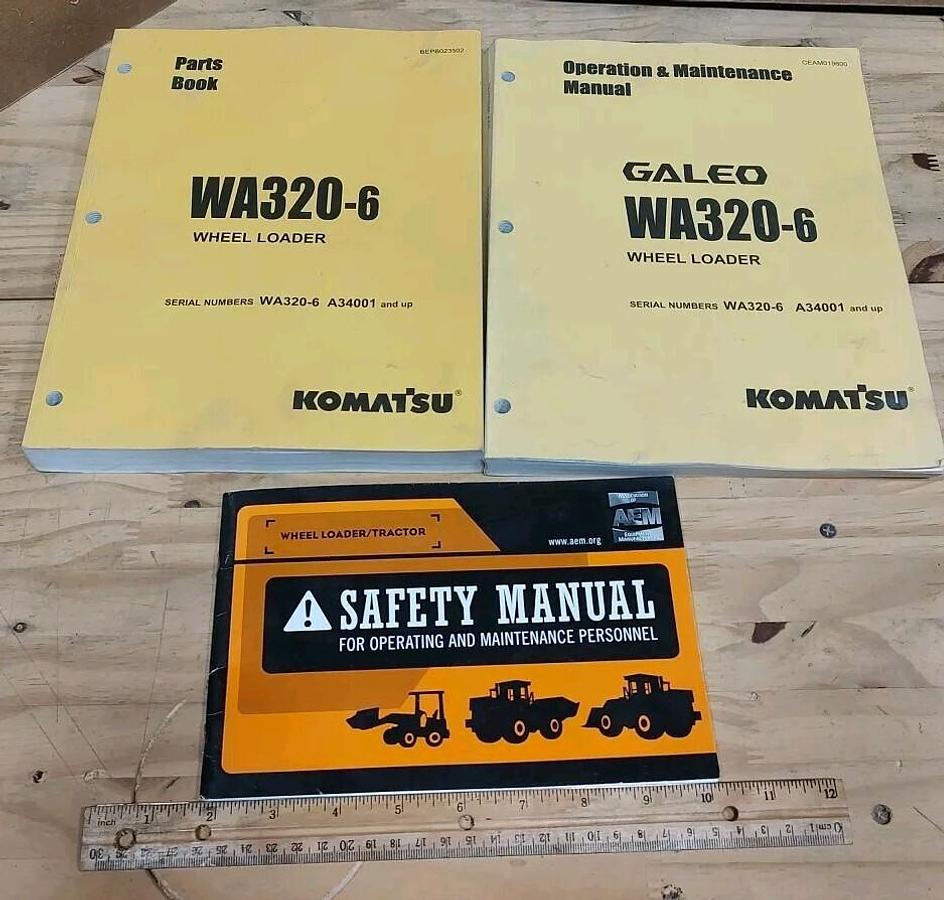 Used KOMATSU WA320-6 WHEEL LOADER PARTS + OPERATION & MAINTENANCE MANUAL S/N A34001