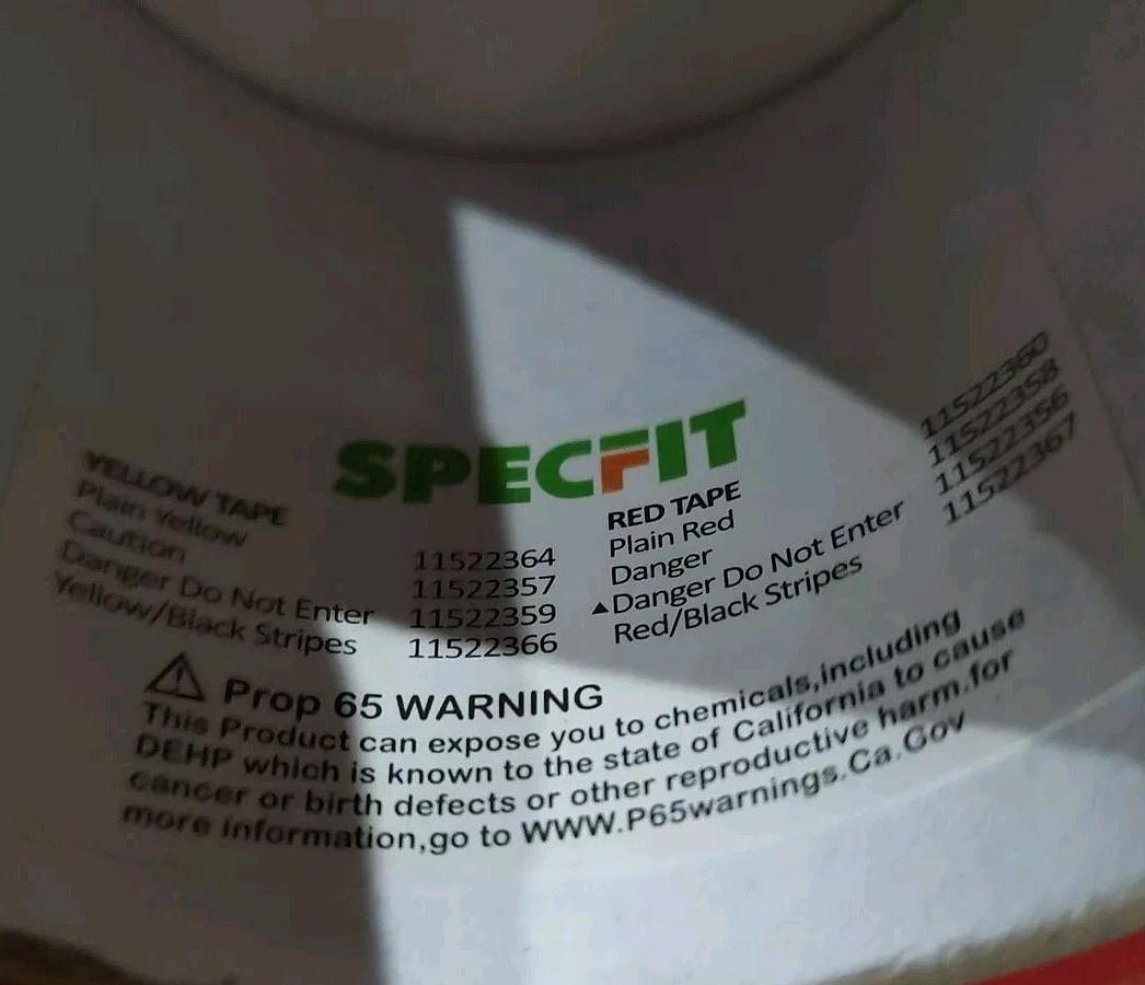 BRAND NEW Specfit 11522356 3" X 1000ft RED DANGER DO NOT ENTER Barricade TAPE