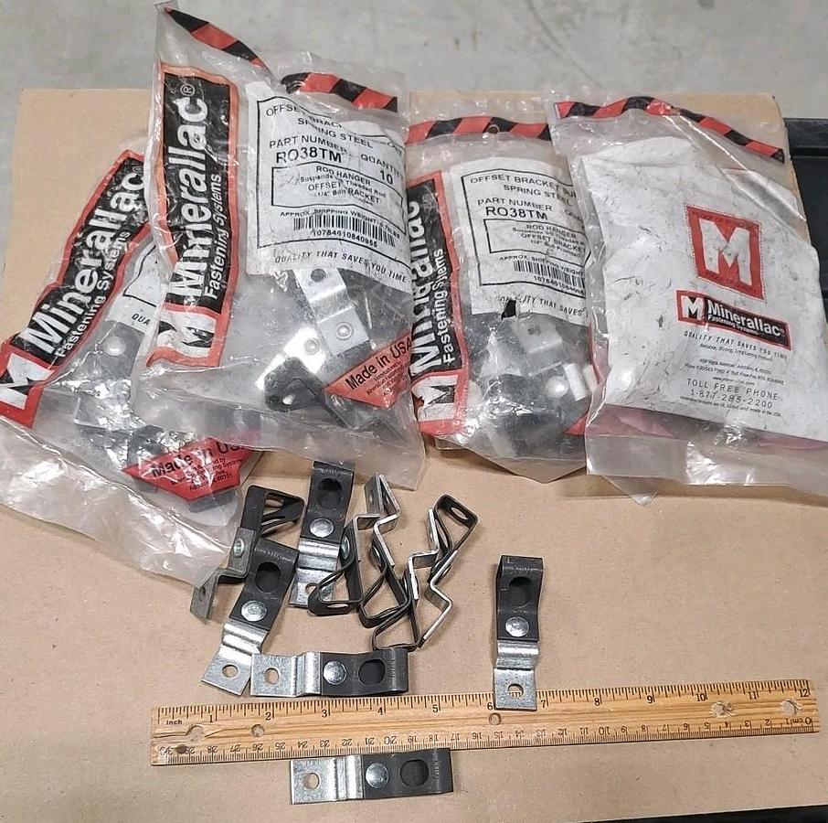 Lot Of 50 NOS MINERALLAC RO38TM Offset Bracket Support For 3/8" Threaded Rod