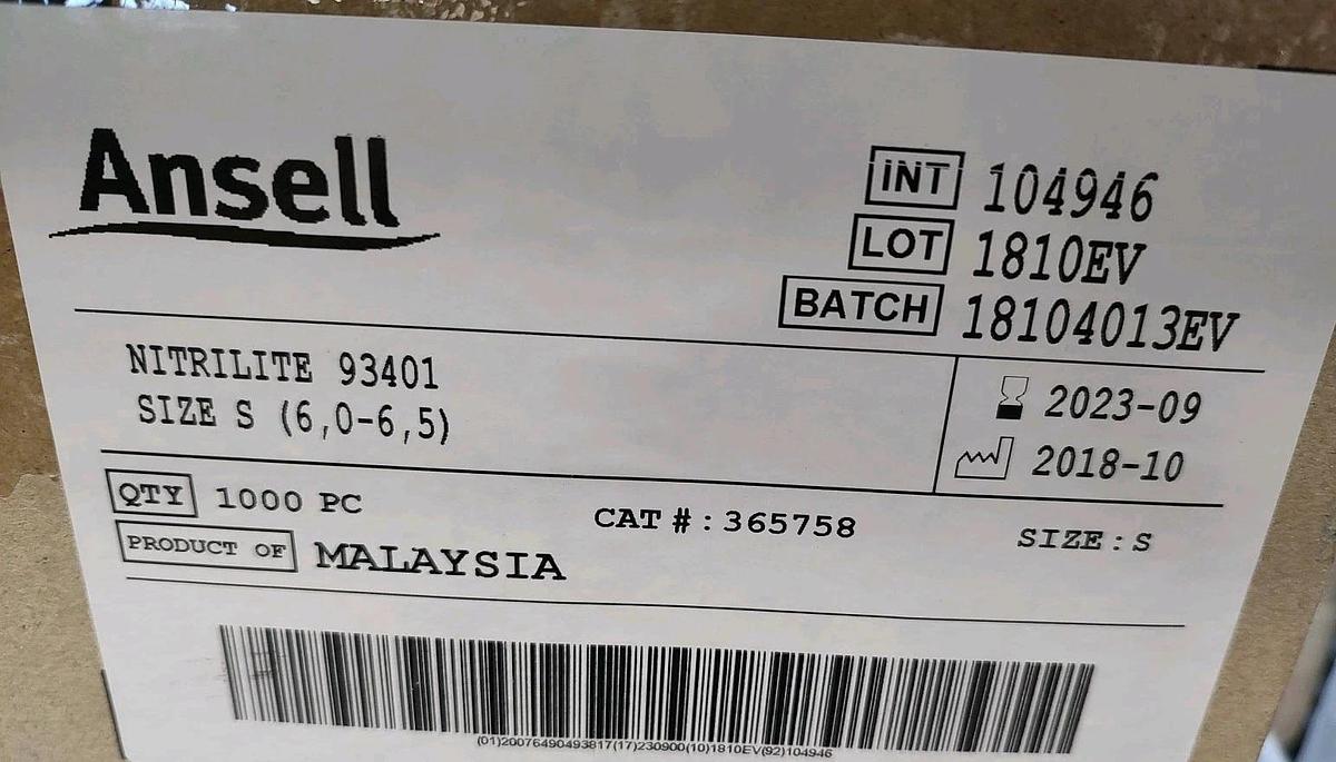 NEW Bag Of 100 Ansell 93-401 SMALL Nitrile Clean-Room Gloves WHITE Sz 6-6.5
