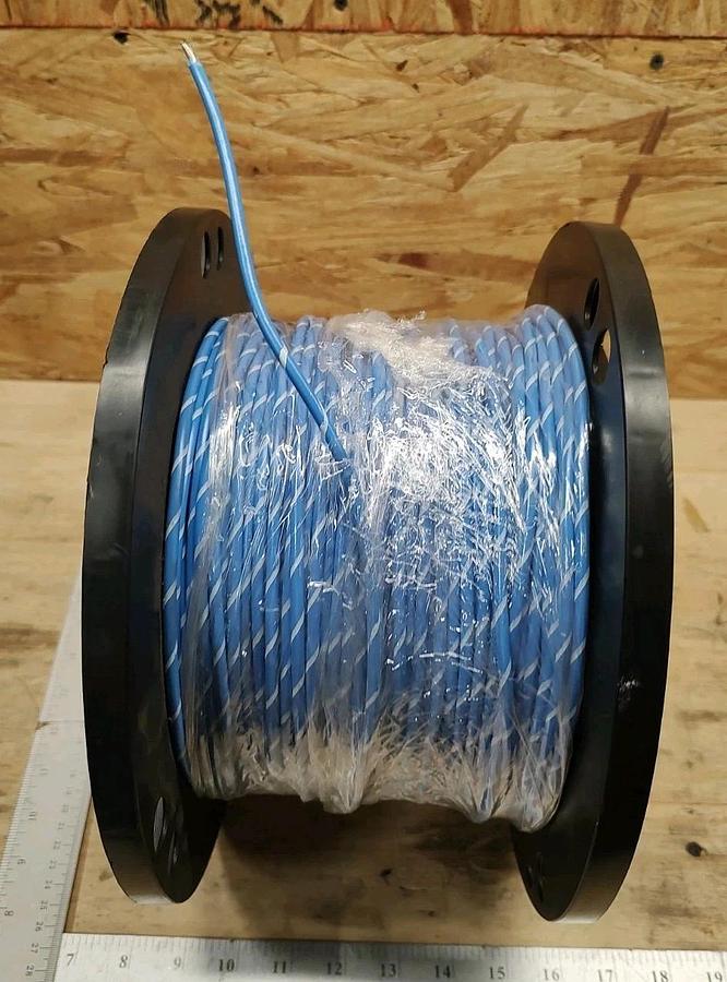 NEW 500ft Spool OmniCable L710ST-05 10 AWG Blue W/ White Stripe hook up Wire