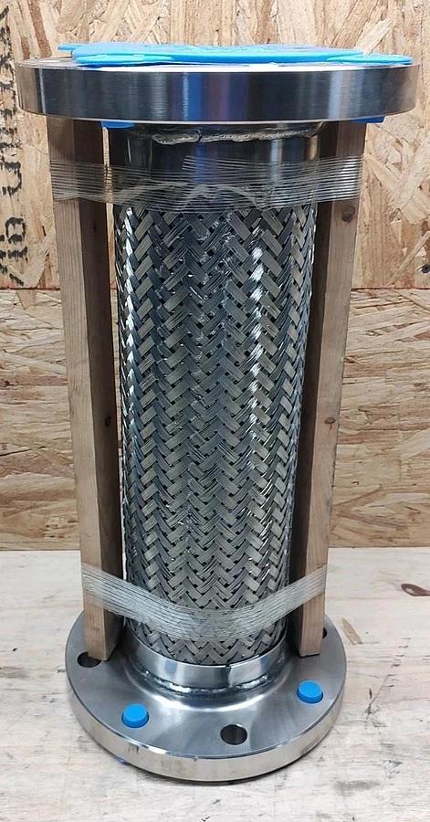 NEW 4" X 18" 150# Flanged 304 Stainless Braided Flex Hose Pipe Expansion Joint