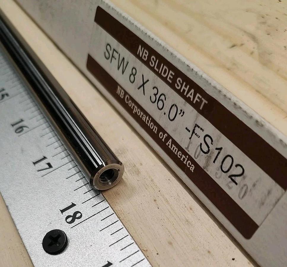 NEW Nippon Bearing 1/2"OD Slide Shaft SFW 8 X 36.0"-FS102 Thread 1/4-20 ONE End