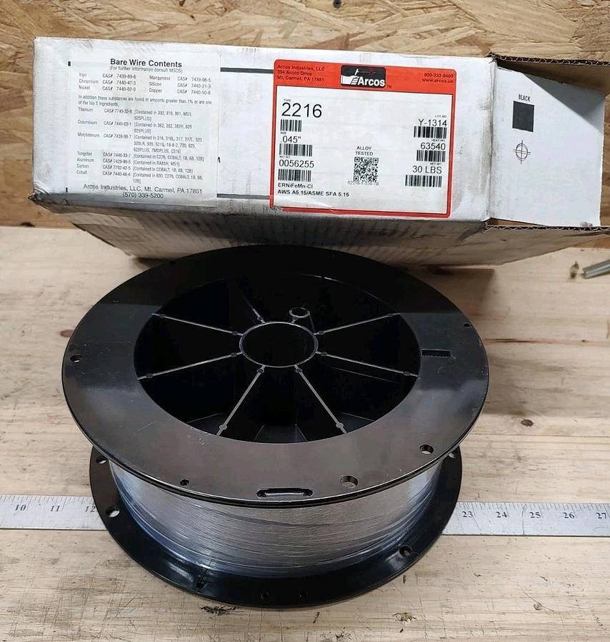 NEW Open Box Arcos 2216 Size .045" 30lb Spool Welding Wire ERNiFeMn-CI