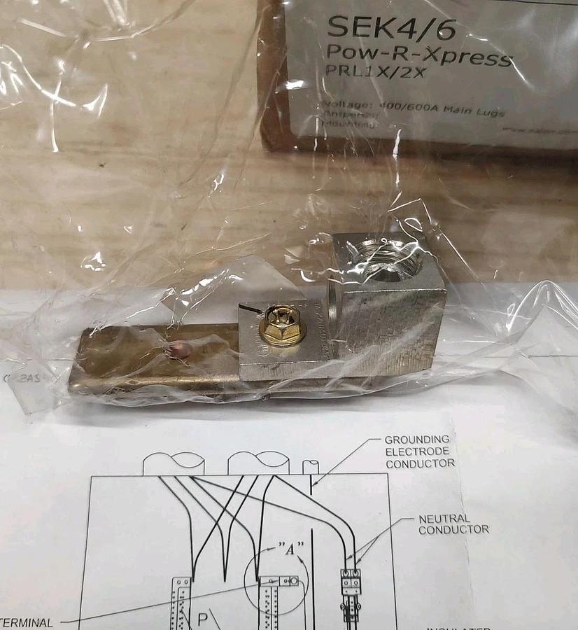 NEW EATON SEK4/6 POW-R-Xpress PRL1X/2X 600A Neutral Lug Kit 400/600A Main lugs