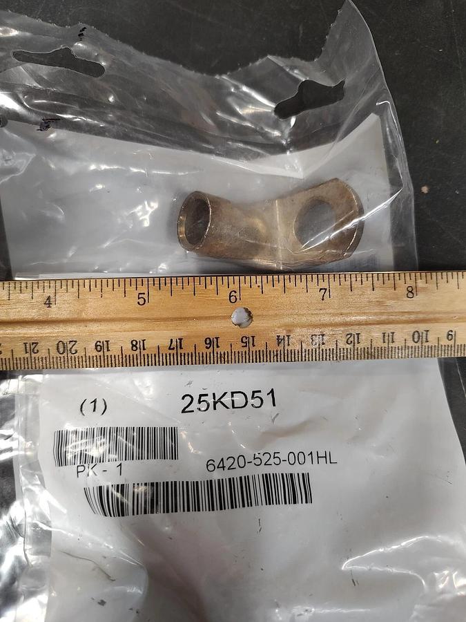 Lot of 3 NEW Quick Cable 6420FL 90° Bend ORANGE Lug 2/0 Crimp, Copper