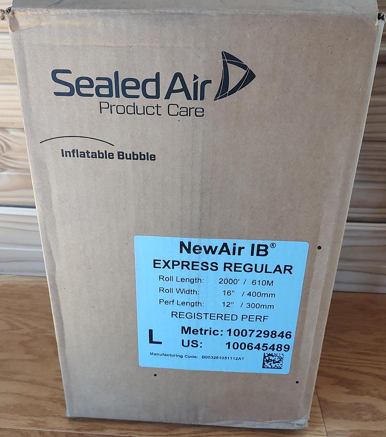 NEW LOT of 1 Sealed Air NewAir IB Express Regular FILM ROLL 2000Ft 16"W x 12" 100645489