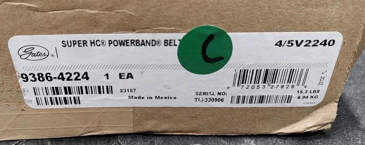 NEW&UNUSED GATES 9386-4224 SUPER HC POWERBAND BELT 4/5V2240