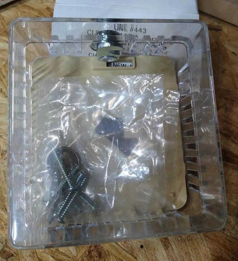 CHATHAM BRASS #443 CLEAR PLASTIC LOCKING THERMOSTAT GUARD 3-7/8" X 4-3/8" X 2.5"