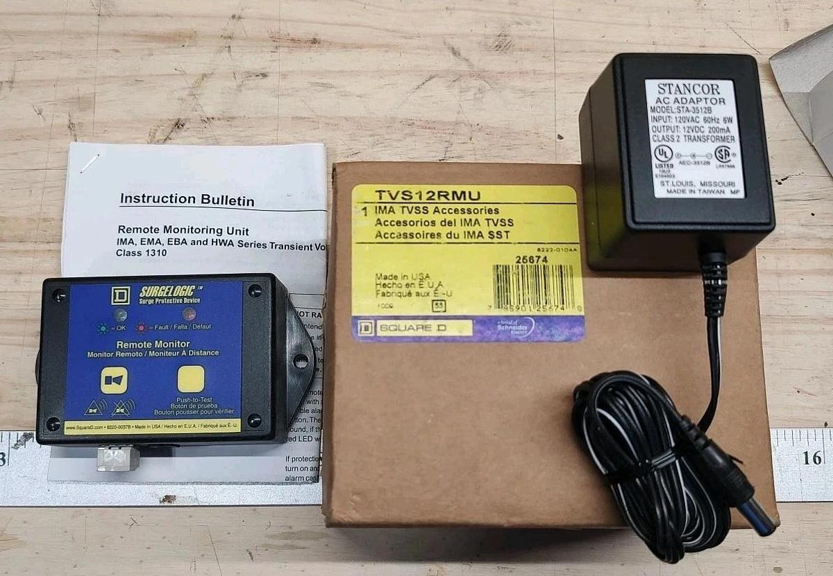 NEW Square D TVS12RMU Surge Protective Device Surgelogic w/ 12VDC Power Supply
