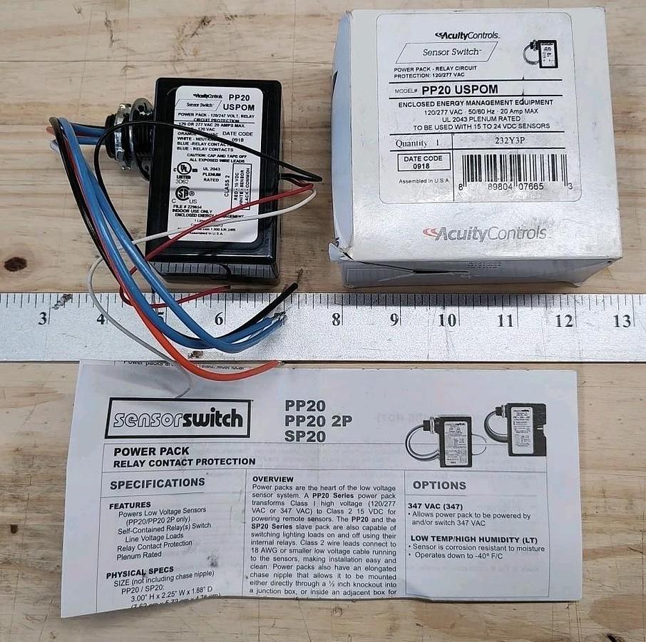 NEW Acuity Controls PP20 USPOM Power Pack Relay Contact Protection 120/277VAC