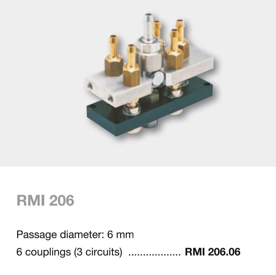 NEW Staubli RMI206.06.6201 Manual Multi-Coupling Fixed Plate Temperature Control