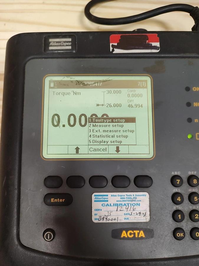 Used USED ATLAS COPCO ACTA 3000 - 8092 1133 40 TORQUE ANALYZER