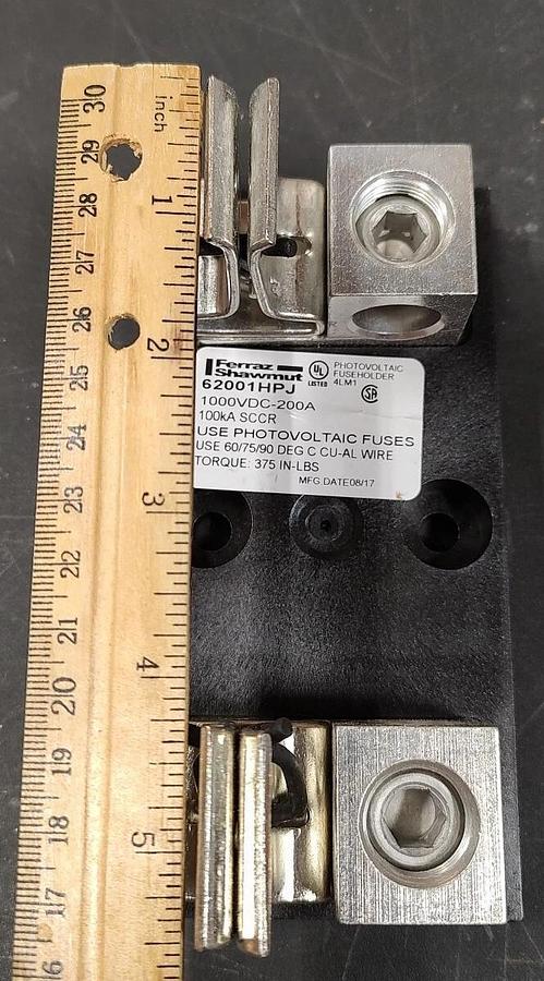 NEW Mersen 62001HPJ Fuse Holder,Class J Photovoltaic,1000V,200A,Side Clip Config
