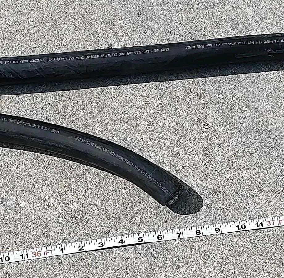 Lot Of 36FT Carol 4/C 2awg SOOW  Portable Power Cable P-7K-123033 MSHA 600V CU