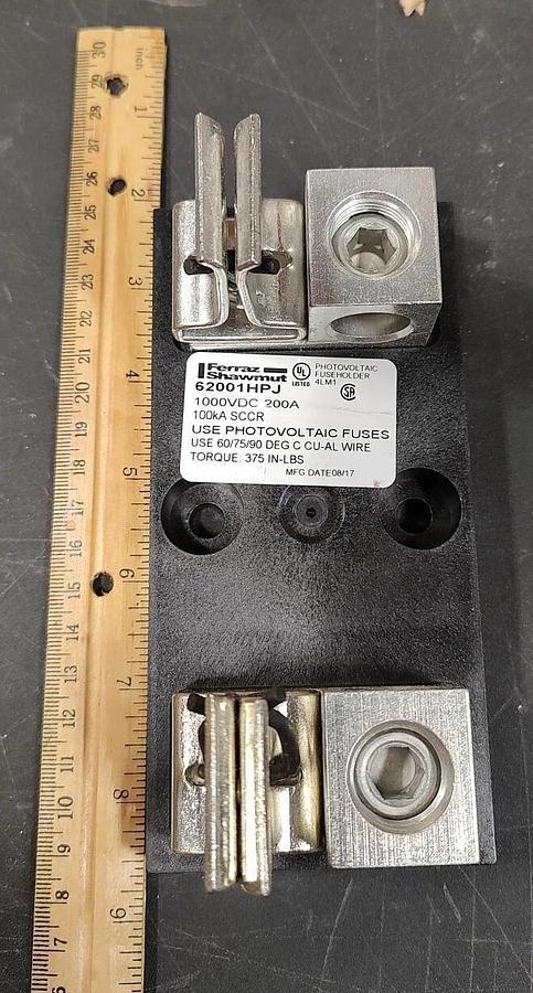 NEW Mersen 62001HPJ Fuse Holder,Class J Photovoltaic,1000V,200A,Side Clip Config