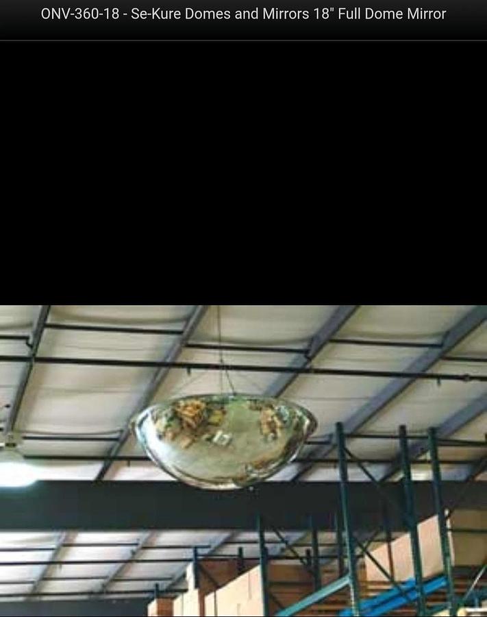 NEW Se-Kure Full Dome Acrylic Mirror Indoor 18" Dia. 360° w/ chain kit