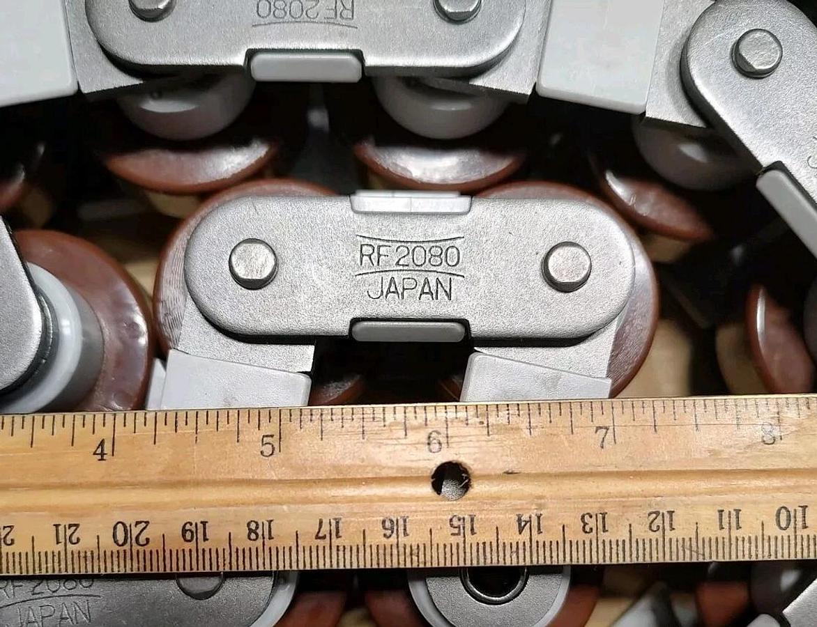 NEW Lot of 20ft Tsubaki RF2080 VRPPA-SC Free Flow Conveyor Chain Plastic Rollers