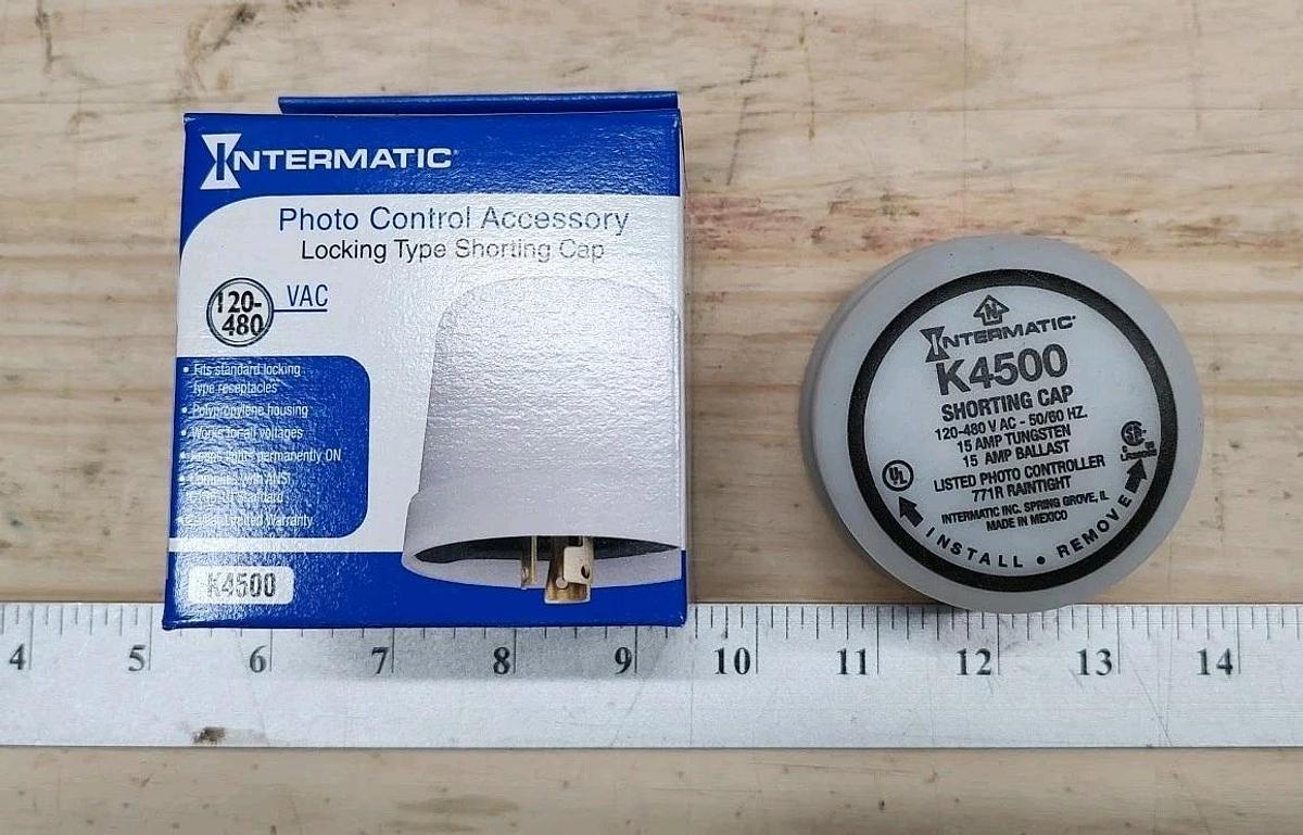 NEW Intermatic K4500 Shorting Cap for Twist Locking Type Receptacles 120-480VAC
