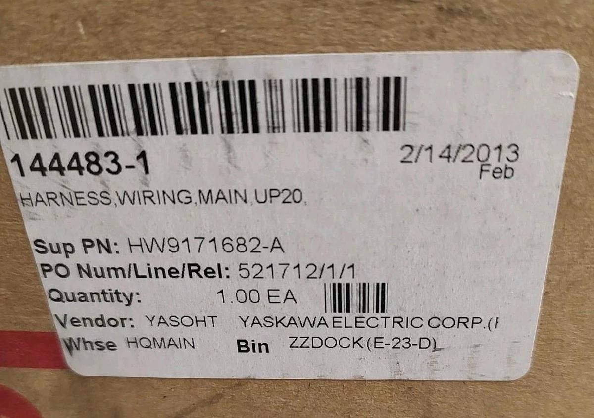 NOS Yaskawa Motoman UP20 144483-1 Main Cable Wiring Harness HW9171682-A
