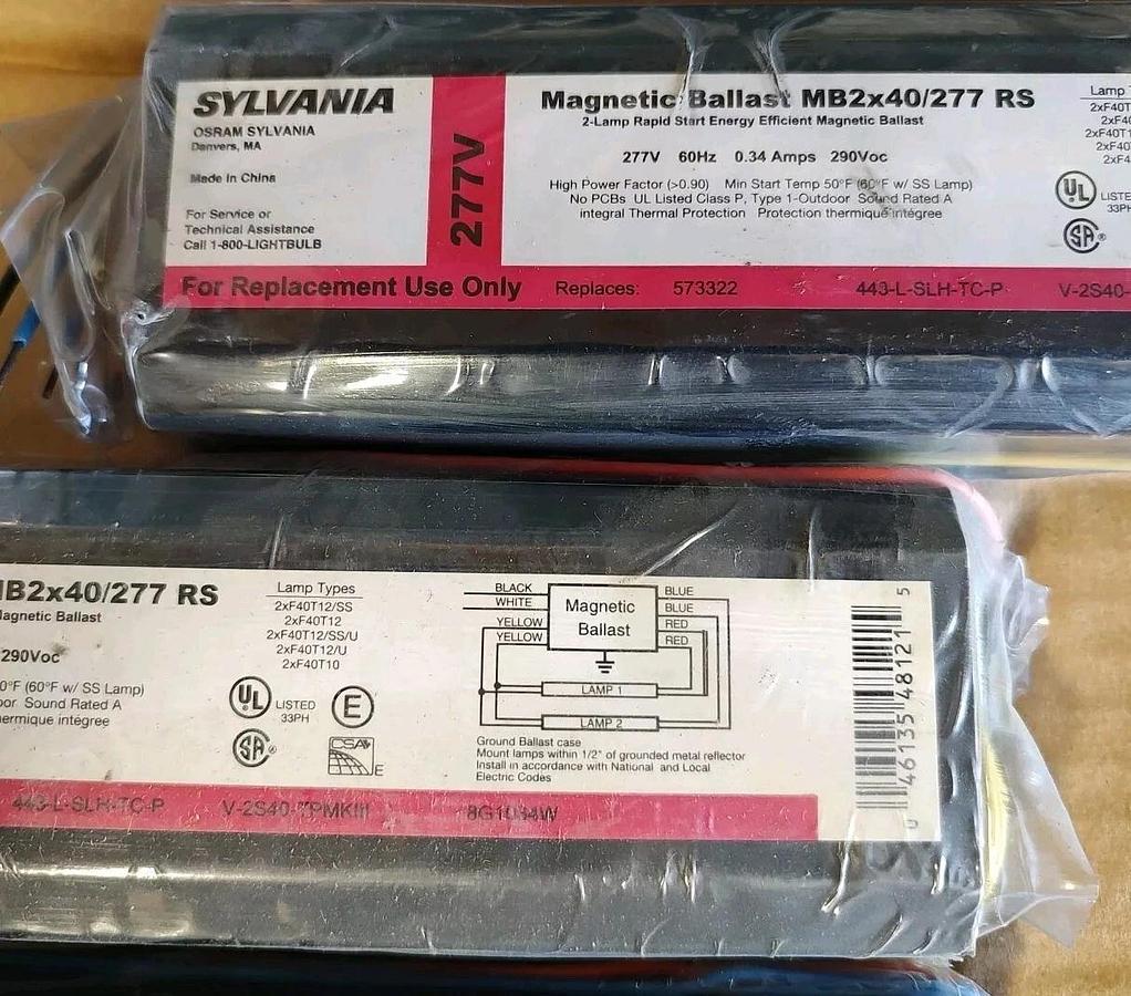 New Sylvania Osram Magnetic Ballast MB2x96/277 RS IS 277VAC