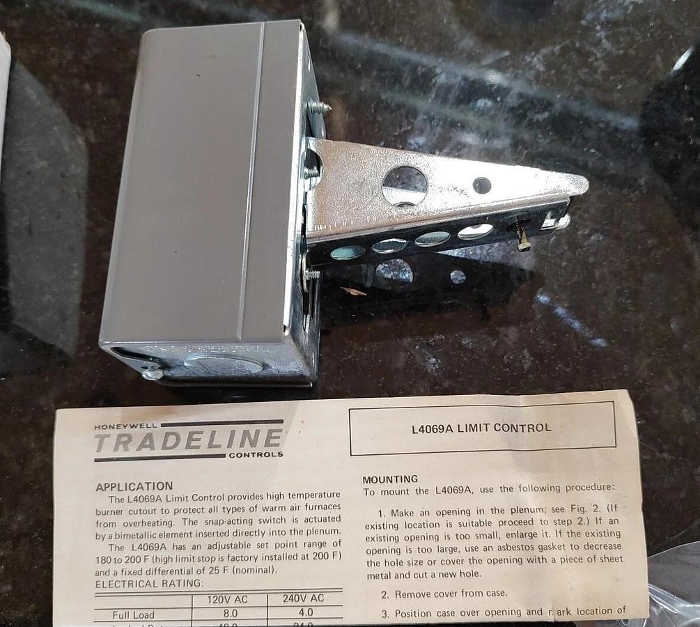 NOS HONEYWELL L4069A1078 LIMIT CONTROL Range-180-250F