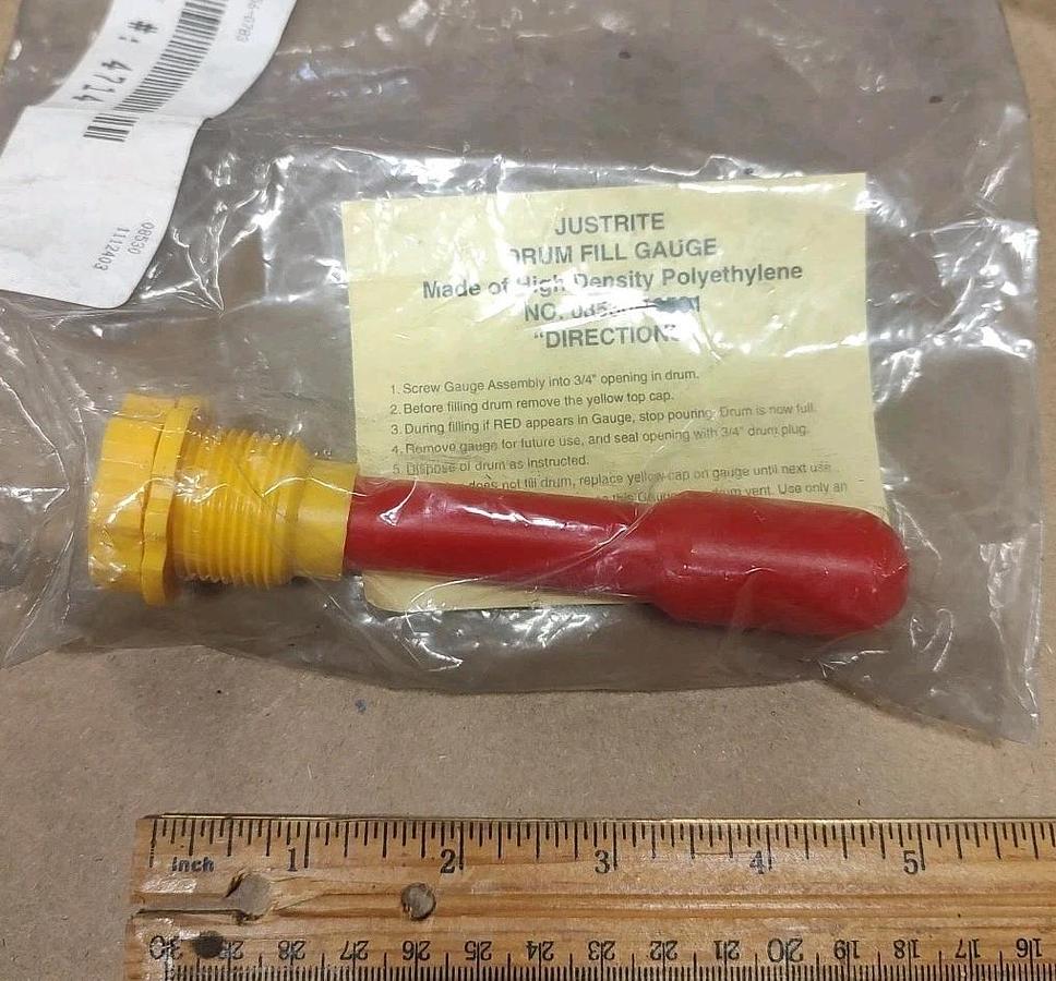 NEW Lot Of 1 JUSTRITE 08530 DRUM FILL GAUGE Threaded 3/4"npt
