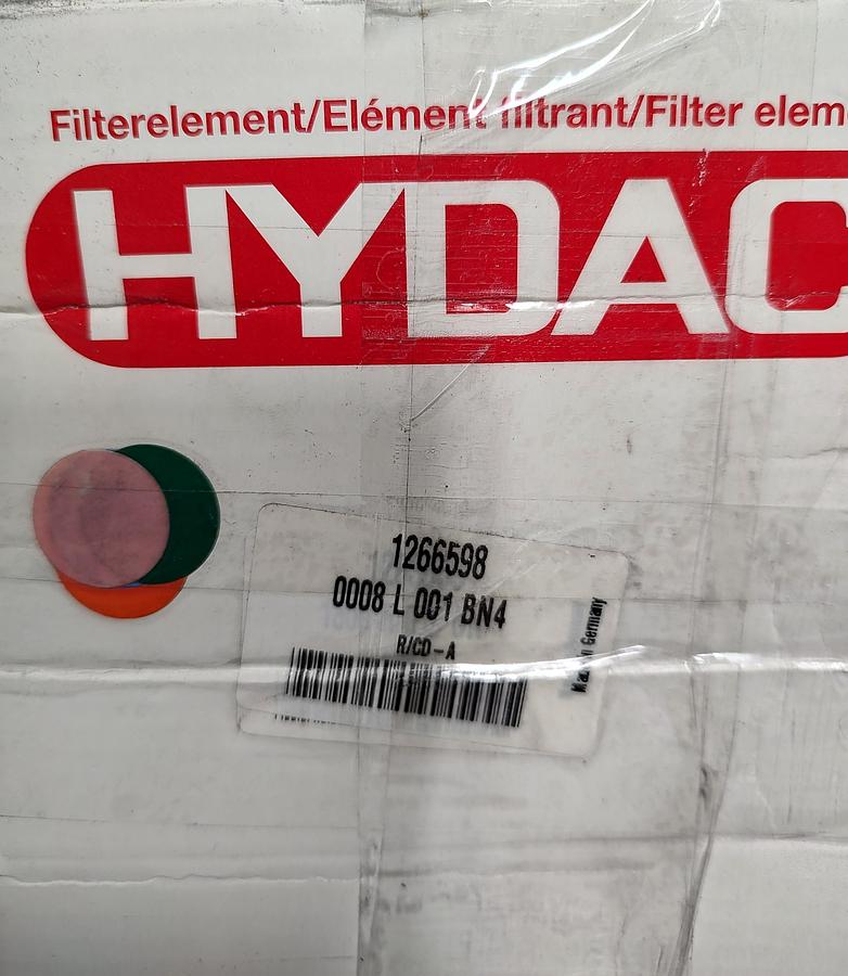 NEW LOT OF 2 HYDAC 1266598 0008 L 001 BN4 R/CD-A Replacement Hydraulic Filter Element