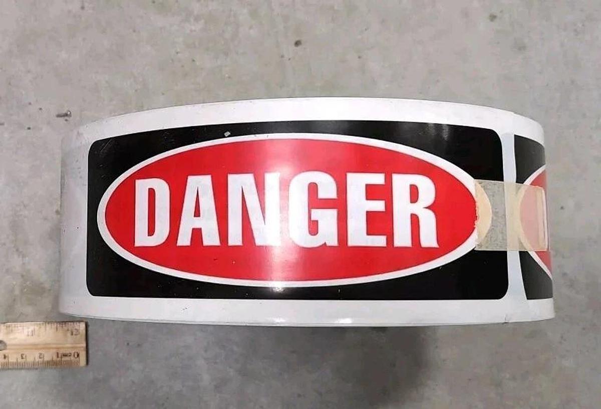 NEW - 1 - Roll Accuform MPT03 WHITE Danger Asbestos Barricade Tape 3" x 1000'