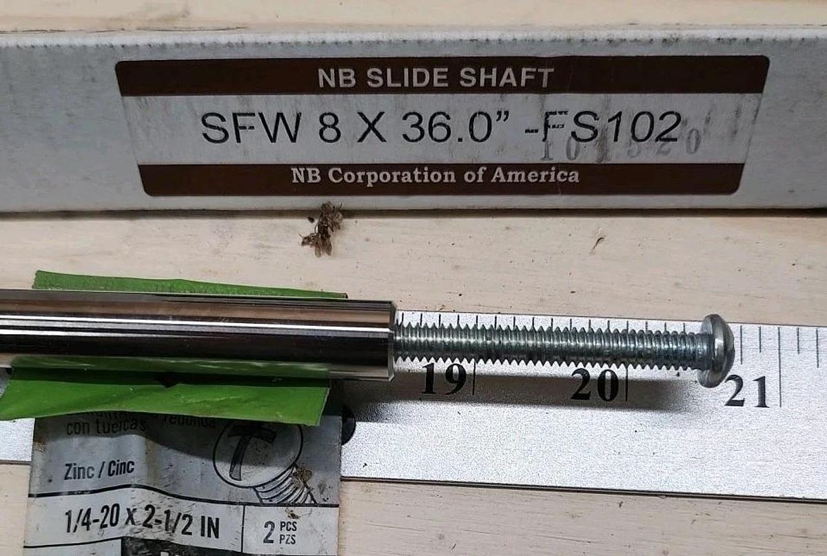NEW Nippon Bearing 1/2"OD Slide Shaft SFW 8 X 36.0"-FS102 Thread 1/4-20 ONE End