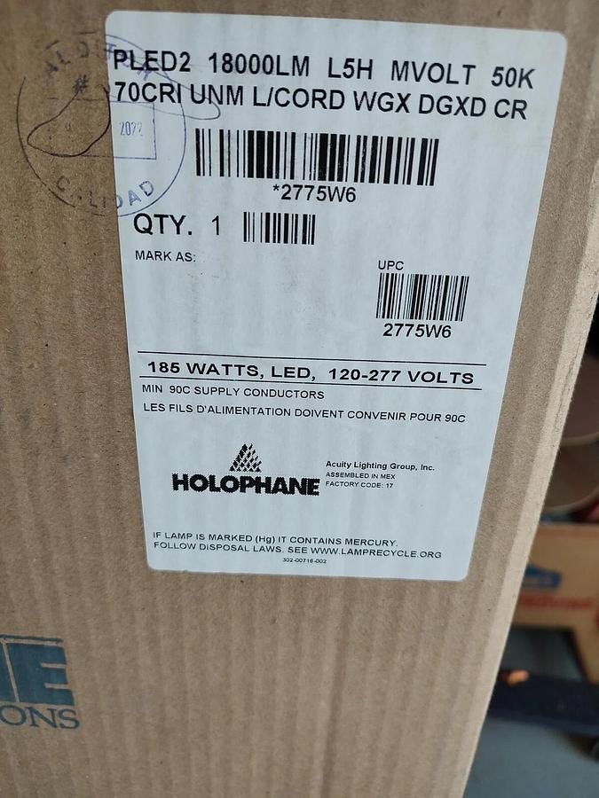 NEW Holophane Petrolux PLED2 18000LM L5H LED WET LOCATION High Bay Light GRAY
