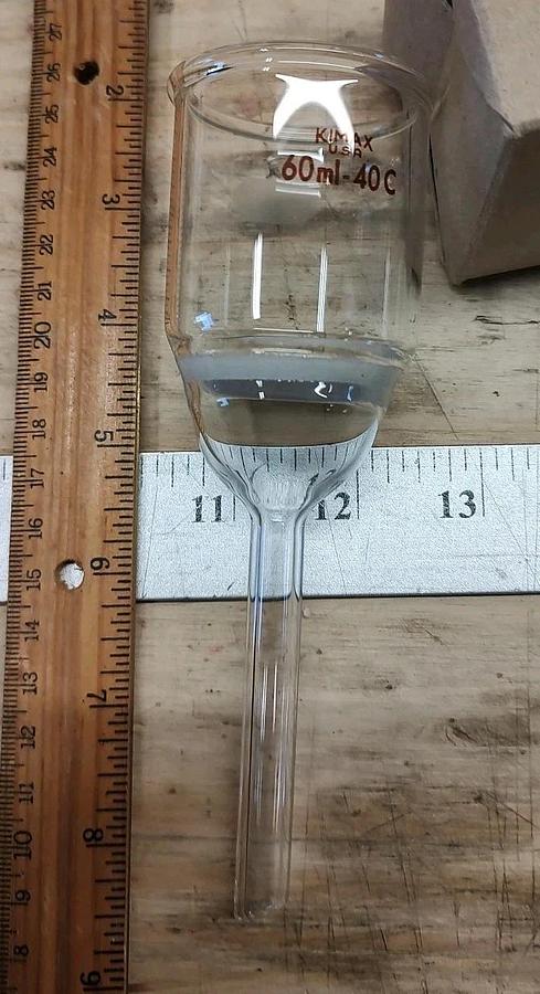 NEW Lot Of 1 Kimble 28400-601 KIMAX 60mL Glass Buchner Funnel w/ 40mm KIMFLOW