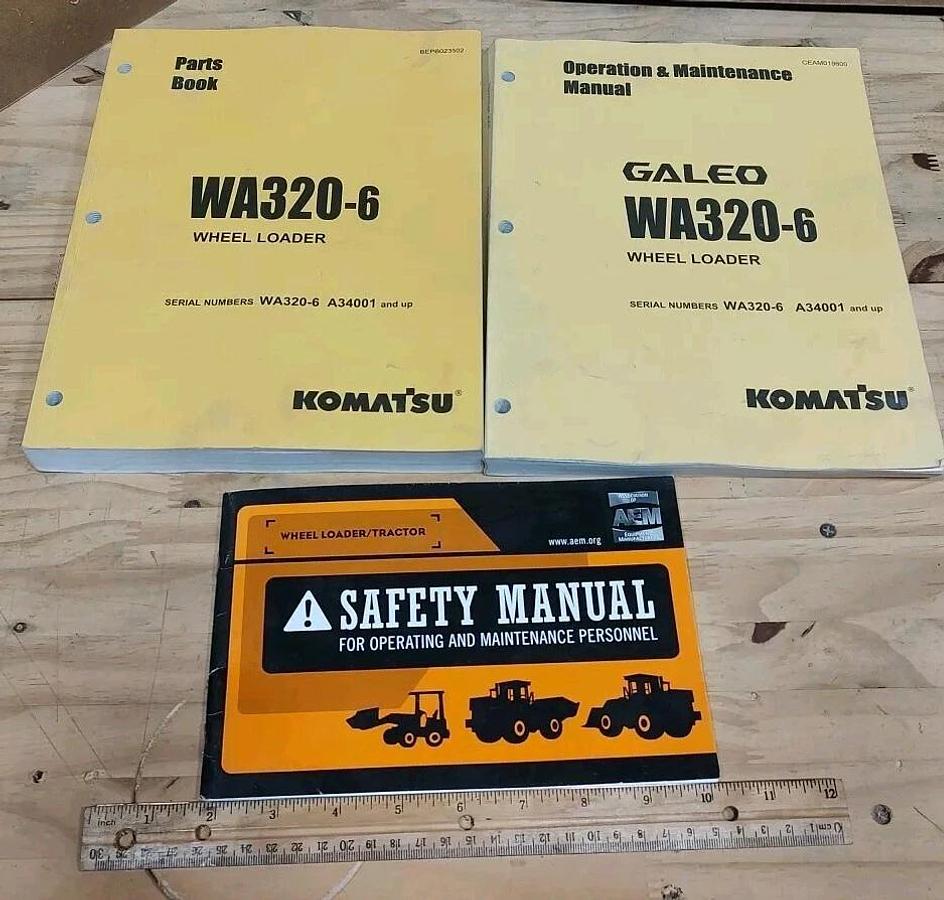 Used KOMATSU WA320-6 WHEEL LOADER PARTS + OPERATION & MAINTENANCE MANUAL S/N A34001