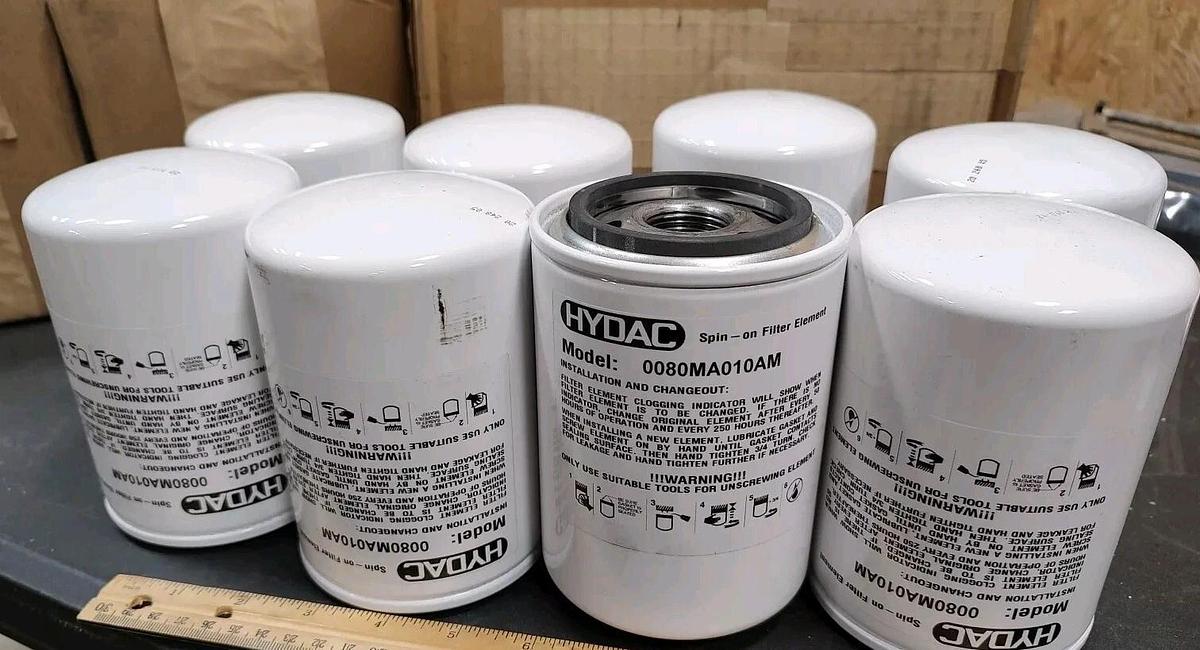 New Open Box Lot Of 8 Hydac 0080MA010AM Spin On Filter Element