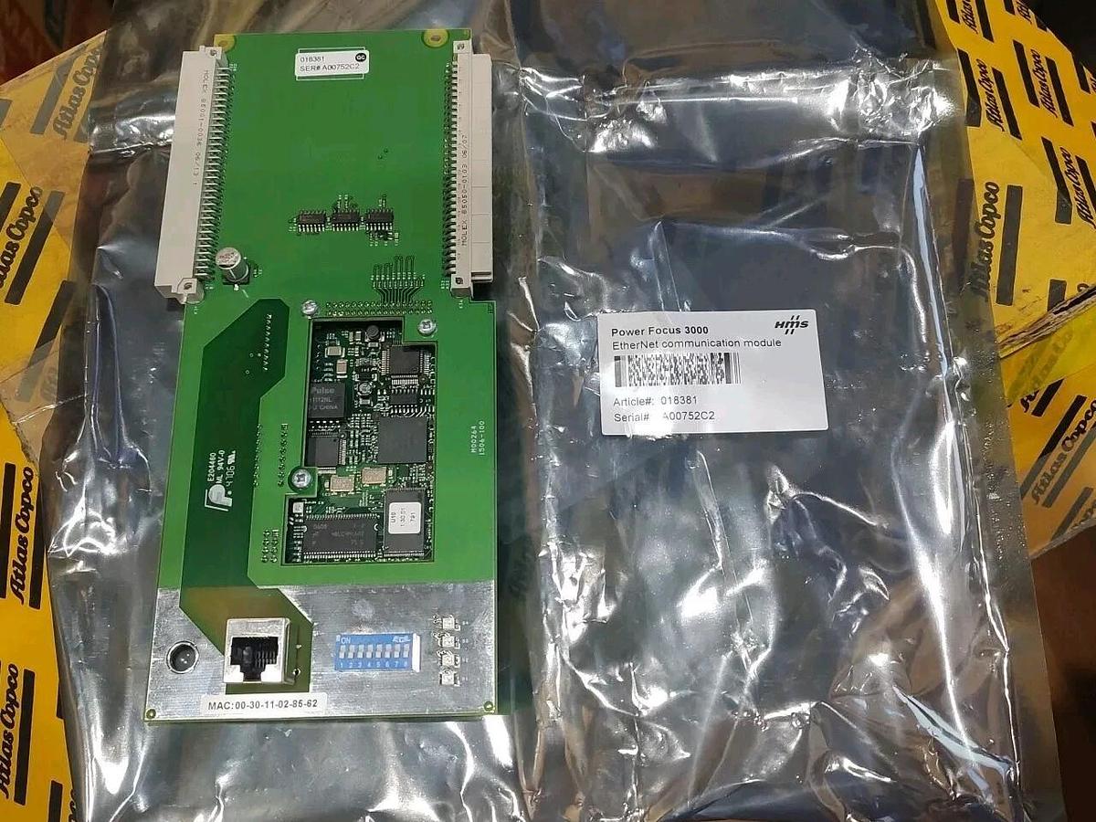 Used Atlas Copco 018381 Power Focus 3000 EtherNet Comm Module