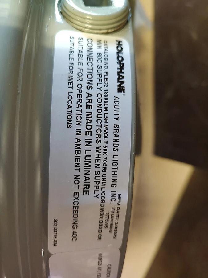 NEW Holophane Petrolux PLED2 18000LM L5H LED WET LOCATION High Bay Light GRAY