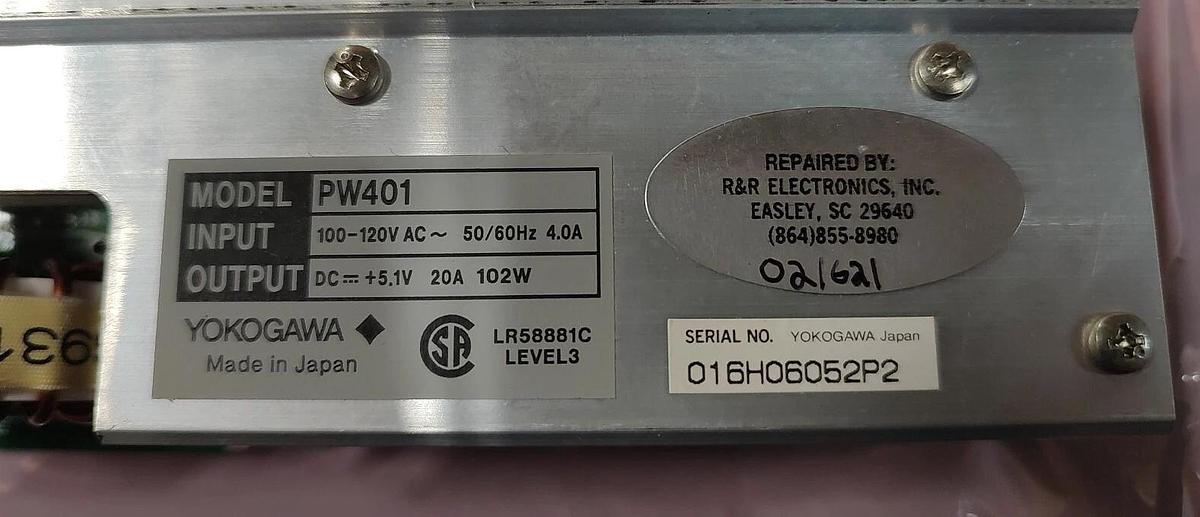 Used RECONDITIONED Yokogawa PW401 PLC DCS Power Supply Module.      B2