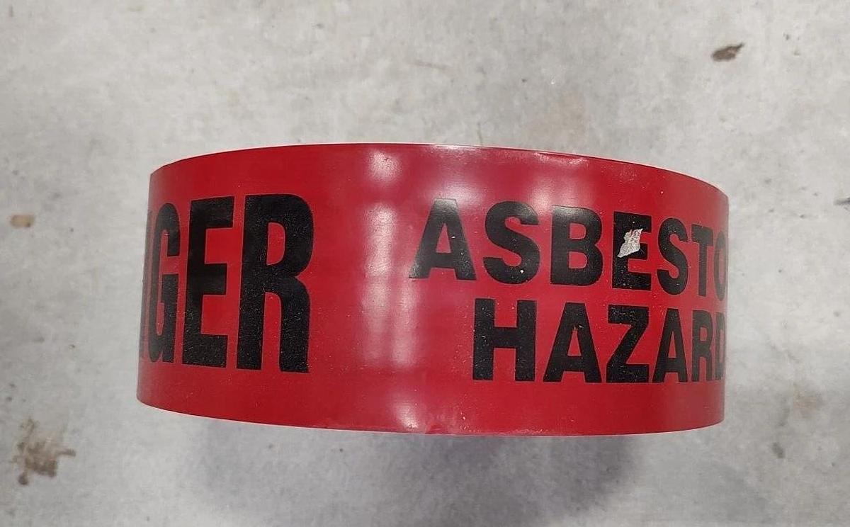 NEW - 1 Roll of 3" x 1000' 3 mil RED "DANGER ASBESTOS" Hazard Barricade Tape
