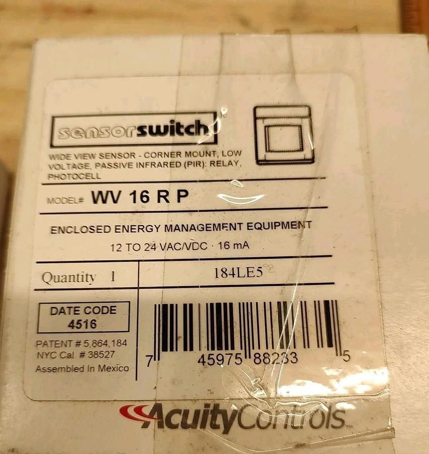 NEW ACUITY Controls WV 16 R P WIDE VIEW SENSOR Corner Low Voltage 12-24VAC White