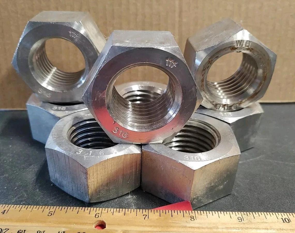 Lot Of 1 New & Never Used! 1-1/2"-6 NC 316 Stainless Steel Heavy Hex Nut