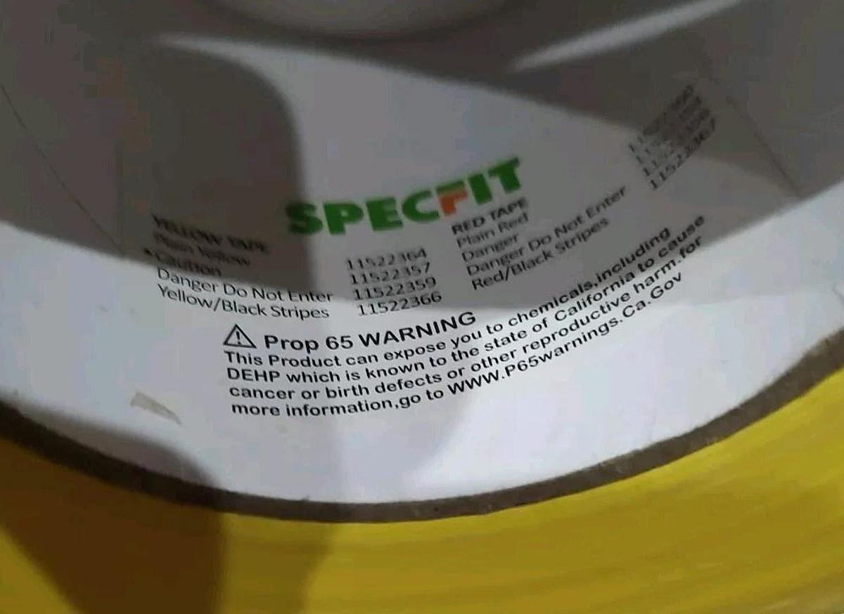NEW SPECFIT 11522357 YELLOW VINYL CAUTION BARRICADE SAFETY TAPE 3" X 1000' ROLL