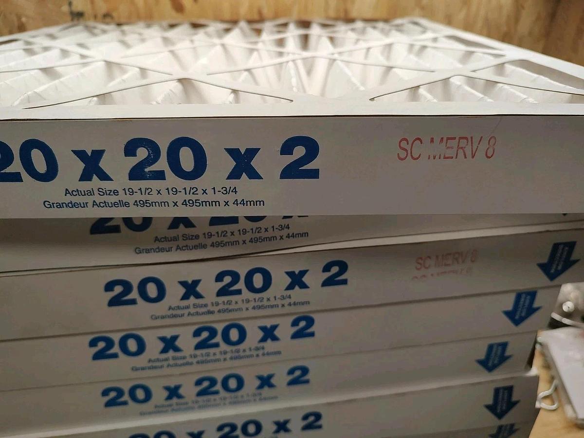 NEW Box Of 12 20"X20"X2" Pro Source 6222236 PLEATED AIR FILTER MERV 8 Wire Back