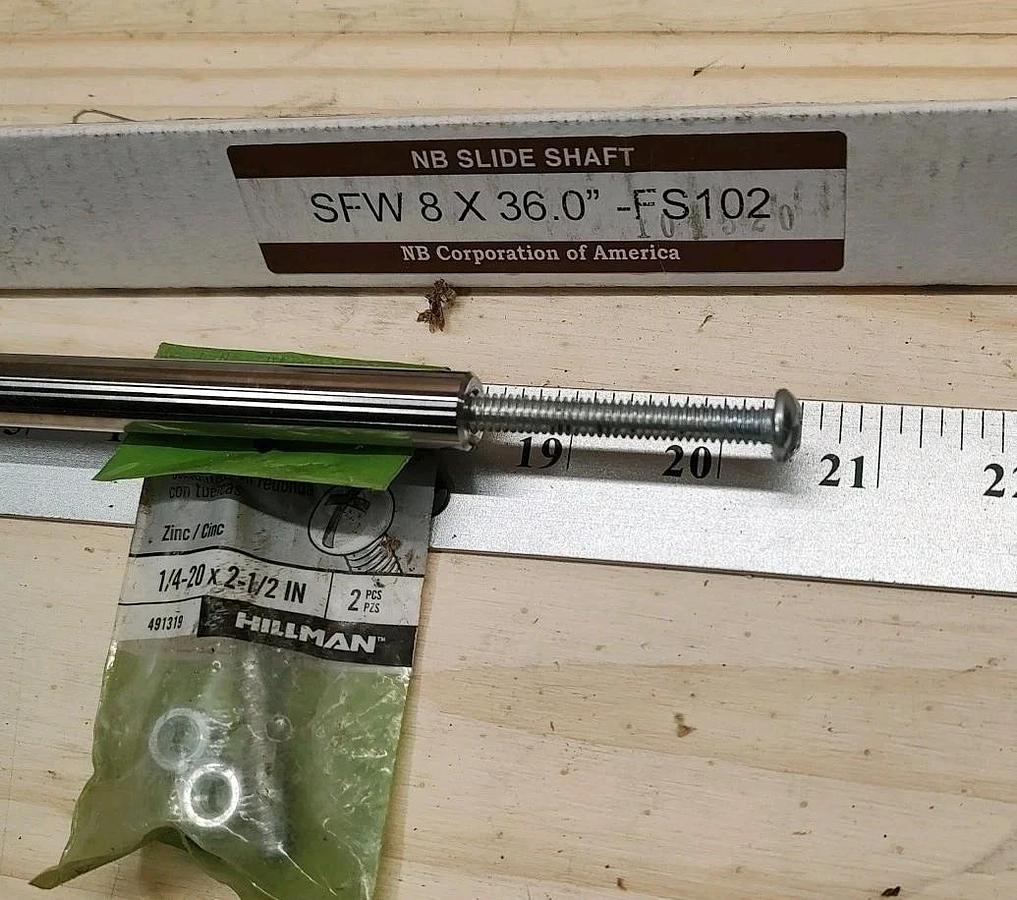 NEW Nippon Bearing 1/2"OD Slide Shaft SFW 8 X 36.0"-FS102 Thread 1/4-20 ONE End
