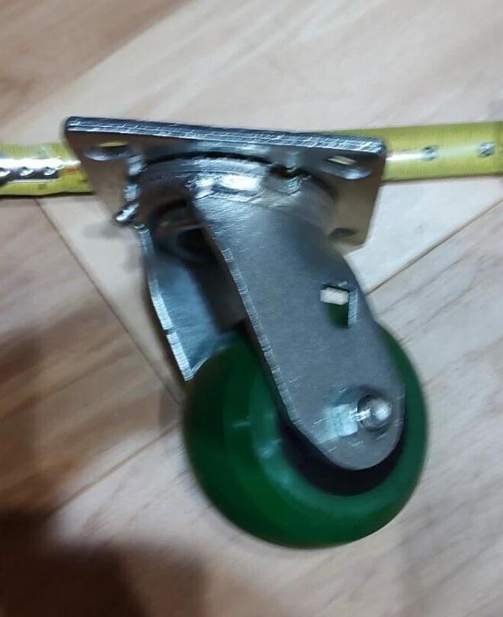 NEW Standard Plate 4" SWIVEL Caster 1000 lb. Green Polyurethane 4"dia x2"w 1NWP4